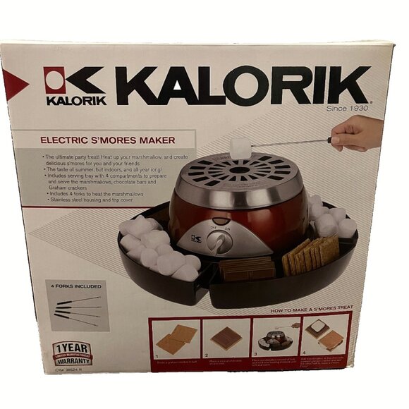 Kalorik Electric S'Mores Maker Indoor Party Set 4 Forks Included - New Open Box - Picture 1 of 6
